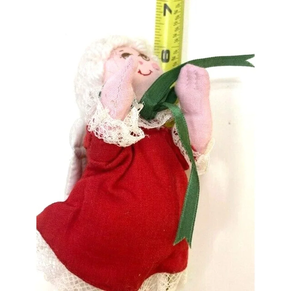 Vintage Annalee Doll Christmas Mrs. Claus Angel Halo Wings‎ Ornament